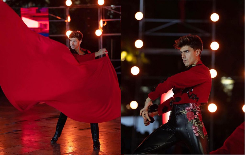 The Spanish feeling male flamenco dancer