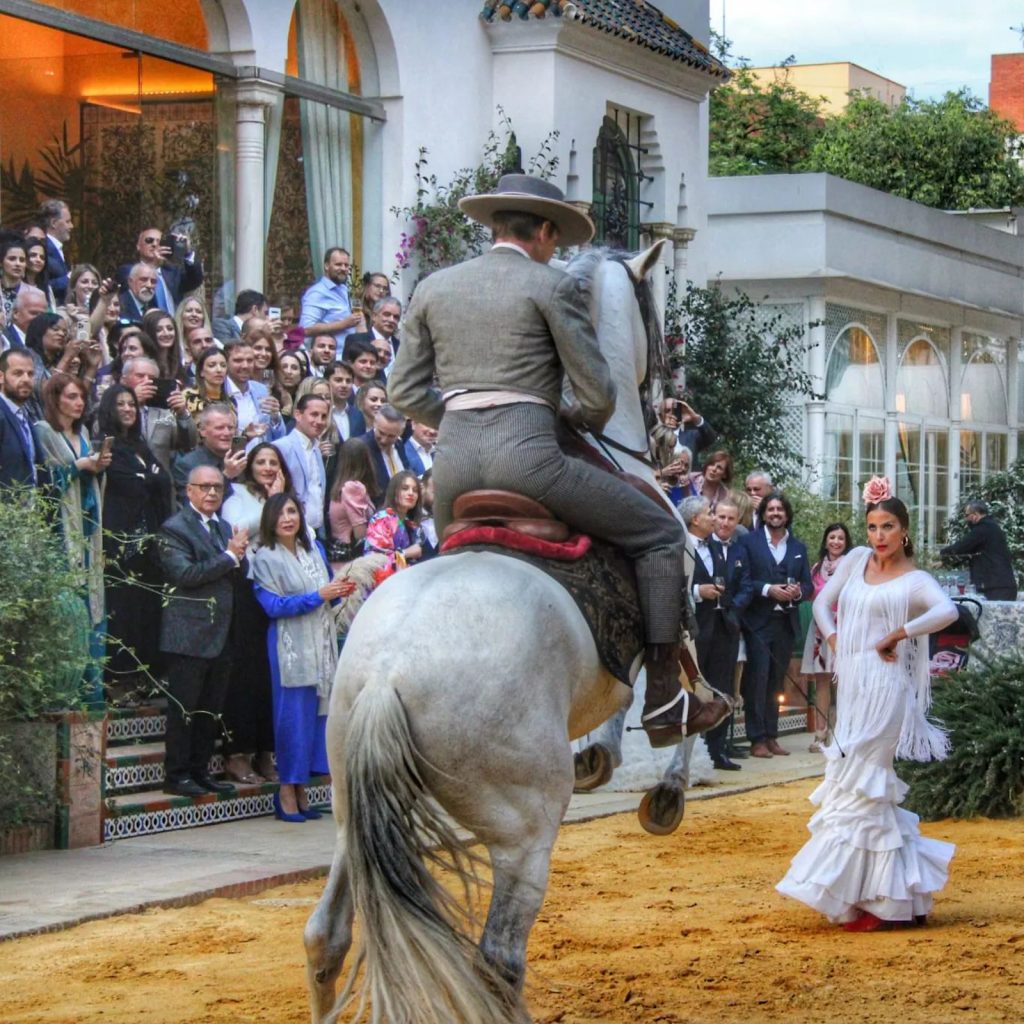 Andalusian horse rider and flamenco dancer for events