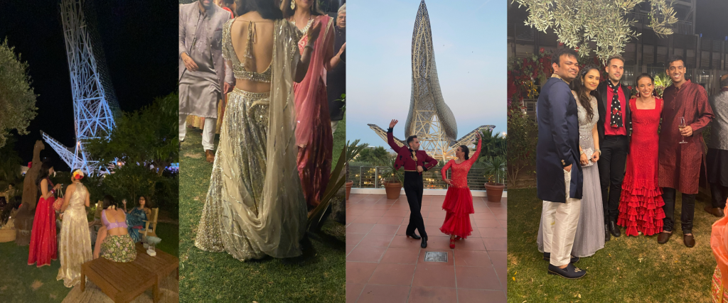 Spanish Sangeet de Ruchi &amp; Rana en Barcelona, donde la magia del flamenco se fusionó con la tradición hindú en un evento inolvidable.