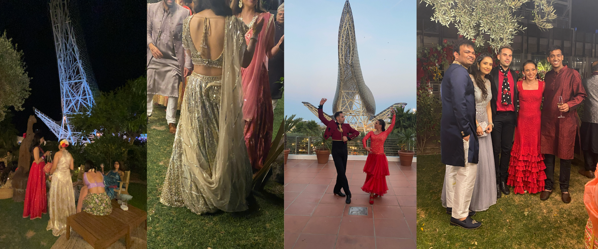 Spanish Sangeet de Ruchi &amp; Rana en Barcelona, donde la magia del flamenco se fusionó con la tradición hindú en un evento inolvidable.